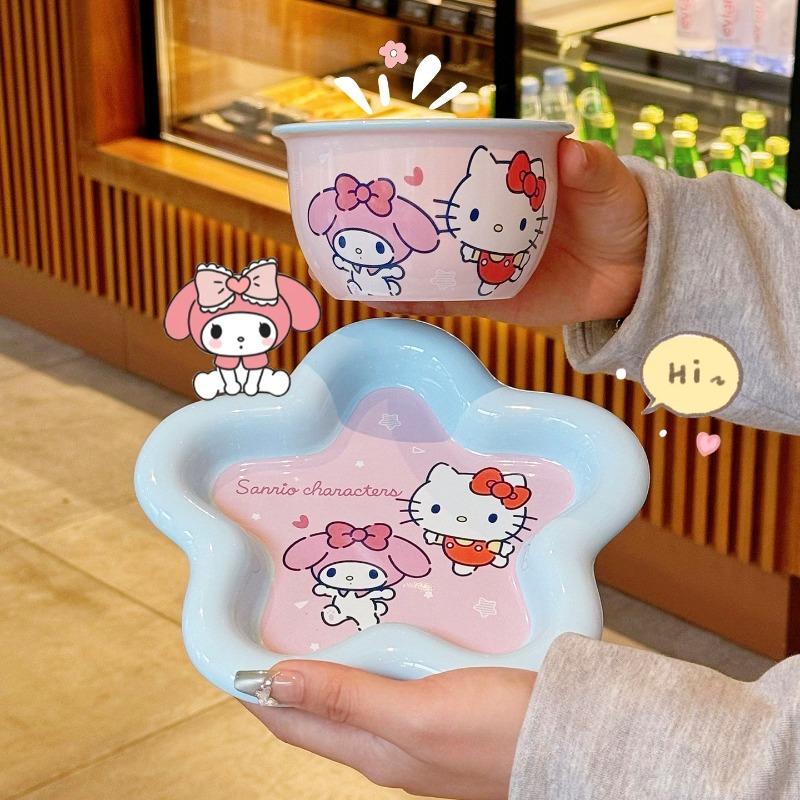 Cartoon Cat Print Ceramic Dinn - Women Kitchen Accessories ulasan dan harga